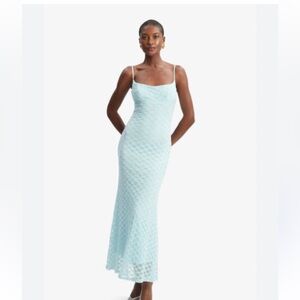 Pretty Garbage Chic Pastel Blue Maxi Dress